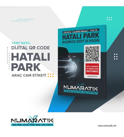 1000 Adet QR Kodlu Numaratik Parktel Araç Numaratörü resmi